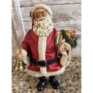 Vtg Clothtique Santa Possible Dreams Ltd Sack Wreath 1988 W/ Bell Holiday Decor
